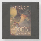 フードのSarsaparillaの昇進ポスター ストーンコースター (正面)