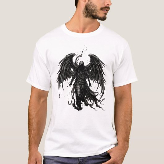 フードを被ったローブのダークリーパーエンジェル Tシャツ (正面)