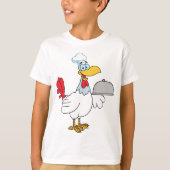 フードを運ぶ雄鶏 Tシャツ (正面)