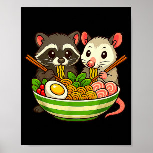 フードを食べるラクーンとオッサム ポスター