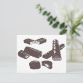 フードアート缶を扱うチョコレートキャンディースイーツペストリー ポストカード (スタンド正面)