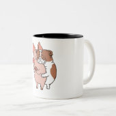 フードイングリッシュブルドッグではない友人 ツートーンマグカップ (正面右)