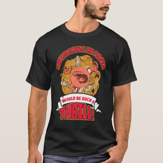 フードインスタフードパスタ食べパスタ Tシャツ (正面)