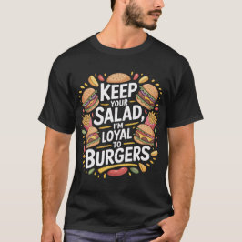 フードイー向けレトロバーガー愛好者名言Tシャツデザイン Tシャツ