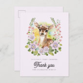 フードゥフルな鹿の赤ちゃんシャワーのお礼はがき ポストカード (正面/裏面)