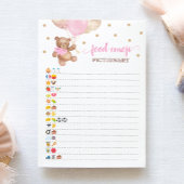 フードエモジ絵文字ゲームピンクテディベアカード 招待状