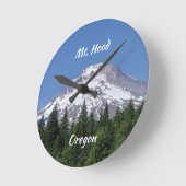 フードオレゴン山のスキーボールのラウンドクロック ラウンド壁時計 (傾斜)