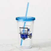 フードカート漫画イラストレーション アクリルタンブラー (裏面)