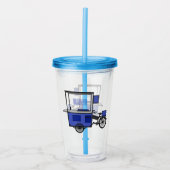 フードカート漫画イラストレーション アクリルタンブラー (正面)