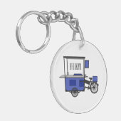 フードカート漫画イラストレーション キーホルダー (正面左)