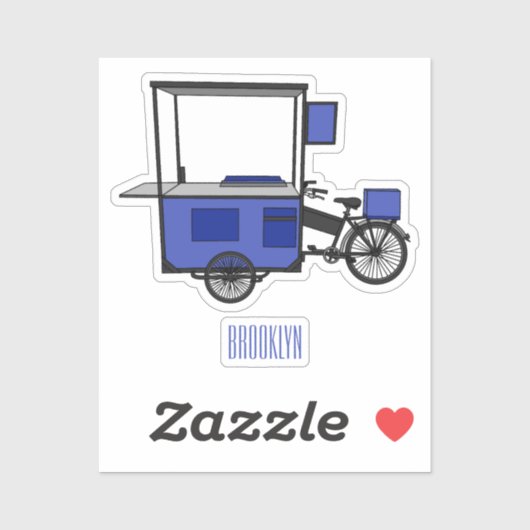 フードカート漫画イラストレーション シール (シート)