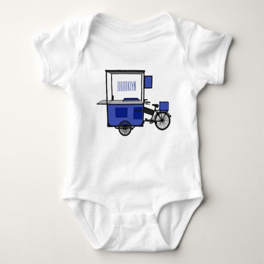 フードカート漫画イラストレーション ベビーボディスーツ (正面)