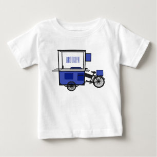 フードカート漫画イラストレーション ベビーTシャツ