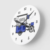 フードカート漫画イラストレーション ラウンド壁時計 (傾斜)