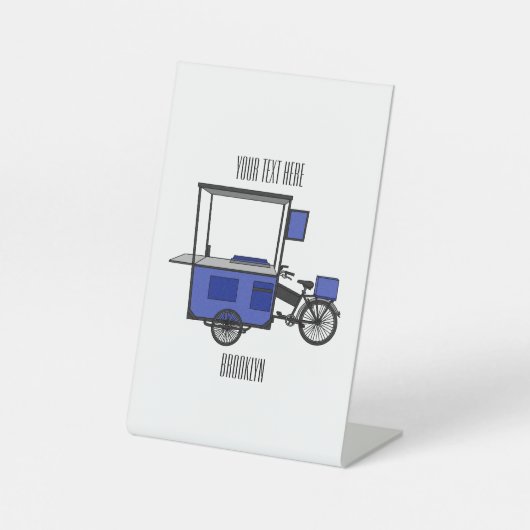 フードカート漫画イラストレーション 台座サイン (正面)