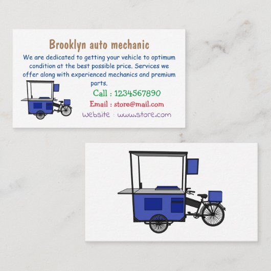 フードカート漫画イラストレーション 名刺 (正面/裏面)