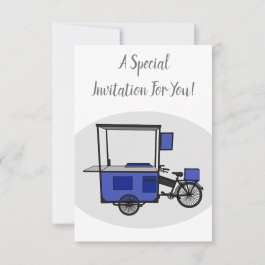 フードカート漫画イラストレーション 招待状 (裏面)