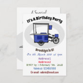 フードカート漫画イラストレーション 招待状 (正面/裏面)