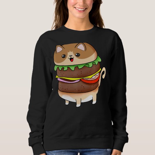 フードキャットバーガー スウェットシャツ (正面)