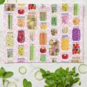 フードキャニングジャース – ピンク キッチンタオル (折り畳み)