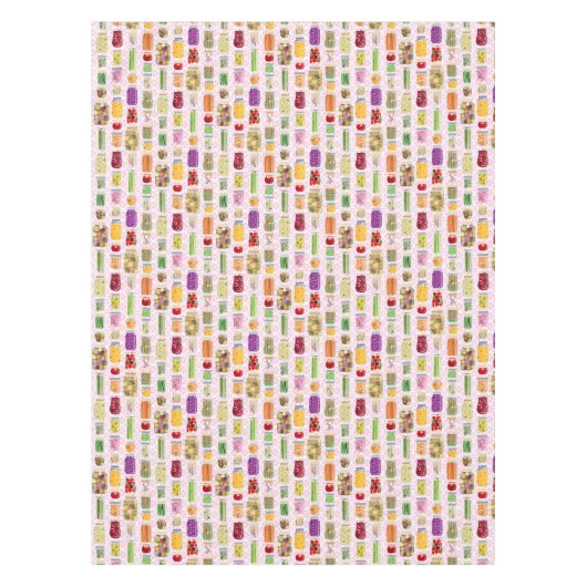 フードキャニングジャース – ピンク テーブルクロス (正面)