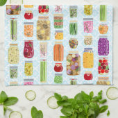 フードキャニングジャース – 青 キッチンタオル (折り畳み)