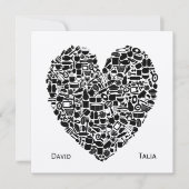 フードグルメハート金ゴールドカスタムウエディング招待状 招待状 (正面)