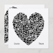 フードグルメハート金ゴールドカスタムウエディング招待状 招待状 (正面/裏面)