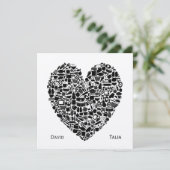 フードグルメハート金ゴールドカスタムウエディング招待状 招待状 (スタンド正面)