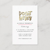 フードケータリングお洒落ユニコーンレディービジネスカード 名刺 (裏面)