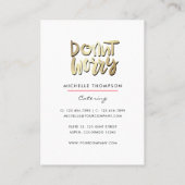 フードケータリングお洒落ユニコーンレディービジネスカード 名刺 (裏面)