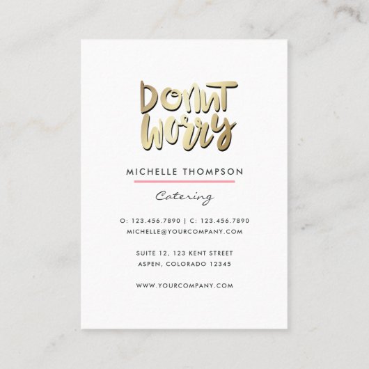 フードケータリングお洒落ユニコーンレディービジネスカード 名刺 (裏面)