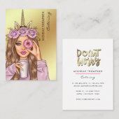 フードケータリングお洒落ユニコーンレディービジネスカード 名刺 (正面/裏面)