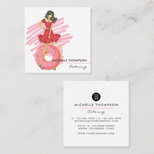 フードケータリングスクエアビジネスカード スクエア名刺 (正面/裏面)