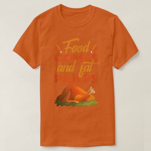 フードコマスと脂肪パンツ感謝提供ディナーターキー Tシャツ (デザイン正面)
