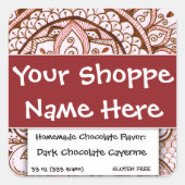 フードコンテナエスニック・エキゾチックなモロッコ西部アジア スクエアシール (正面)