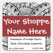 フードコンテナラベル民族的なエキゾチックなモロッコアジア スクエアシール (正面)