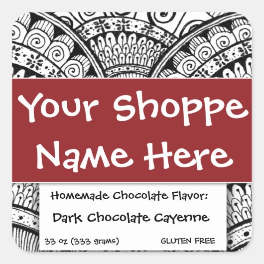 フードコンテナラベル民族的なエキゾチックなモロッコアジア スクエアシール (正面)