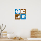 フードサービスハイウェイシンボルや象徴コレクション ポスター (キッチン)