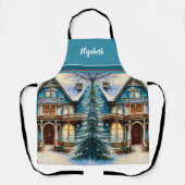 フードシェフキッチンBBQベーカービクトリアンクリスマス エプロン (正面)
