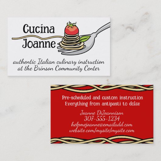 フードシェフケータリング用イタリアンスパゲティ 名刺 (正面/裏面)