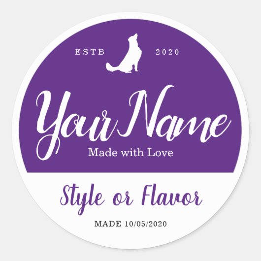 フードジャーとリッドラベル – 自分の言葉を追加する ラウンドシール (正面)