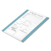 フードジャーナル海色のストライプのデザインメモ帳 ノートパッド (アングル)