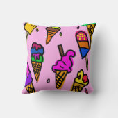 フードスイートデザートアイスクリーム背景デザイン クッション (裏面)