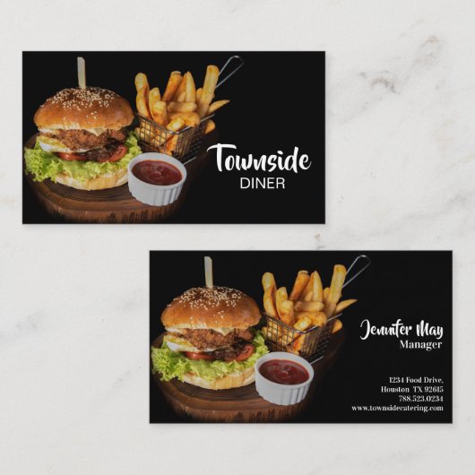 フードダイナーバーガーレストラン 名刺 (正面/裏面)