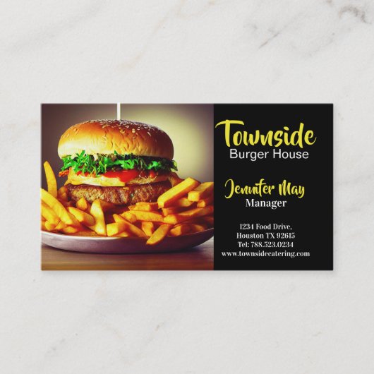 フードダイナービーフベーコンエッグバーガーハウスレストラン 名刺 (正面)