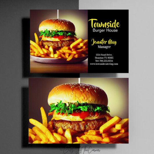 フードダイナービーフベーコンエッグバーガーハウスレストラン 名刺