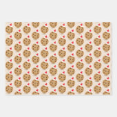フードチョコレートチップクッキーサンタハッツクリスマス ラッピングペーパーシート (正面3)