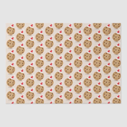 フードチョコレートチップクッキーサンタハッツクリスマス 薄葉紙 (正面)