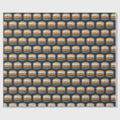 フードチーズバーベキュー焼きハンバーググルメ ラッピングペーパー (フラット)